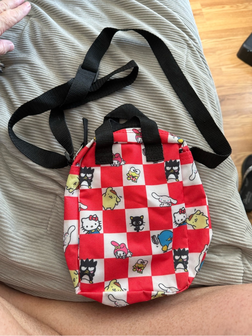 Sanrio Red and White Checkered Mini crossbody with Black Straps